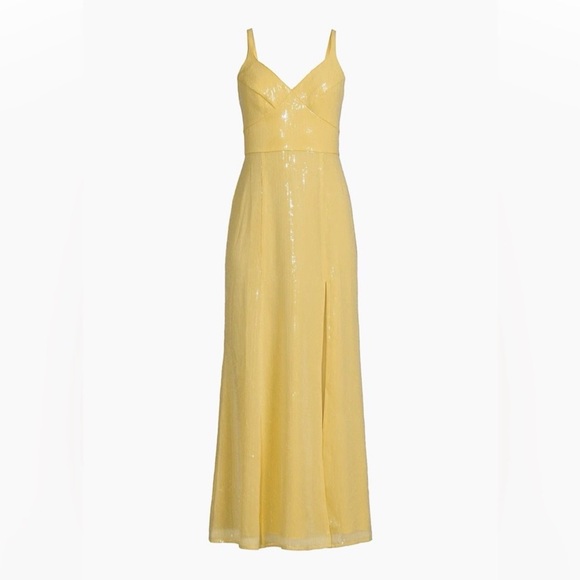 🔥 NWT Anthropology Hutch Mikayla Yellow Sequin Maxi Dress Size 6 - Picture 8 of 15